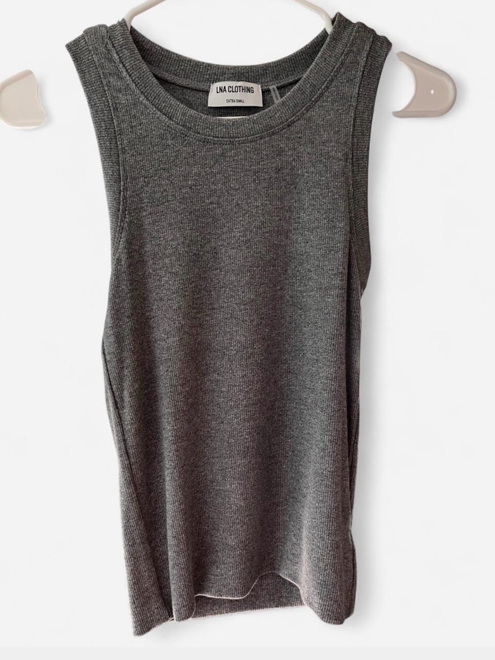LNA Charcoal Rib Knit Tank Top